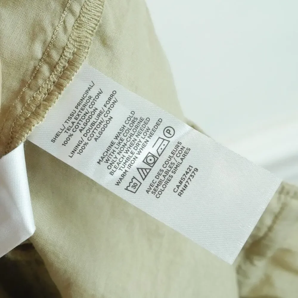 Ann Taylor Large Easy Ankle Eyelet Pants Tan Pull On Cotton Spring Crop Pockets - Picture 8 of 9